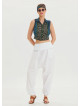 White Bohemian Shalwar with Belt Detail and Pocket 4467